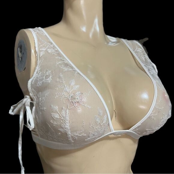 Victoria’s Secret Dream Angels Sexy Sheer Embroidered Mesh Unlined Bralette XL - Picture 5 of 5